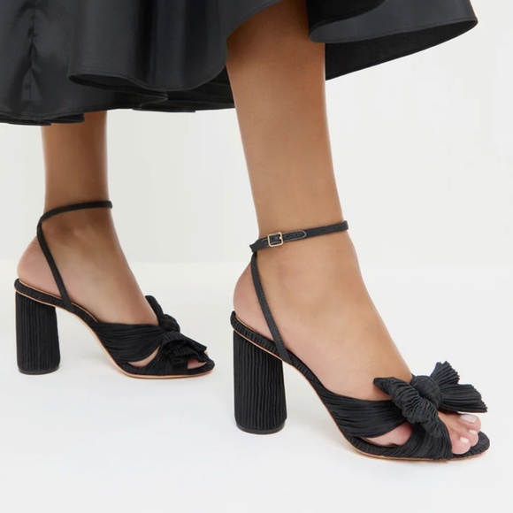 Loeffler Randall Camellia Black Pleated Bow Heel Size 9B - Picture 2 of 7